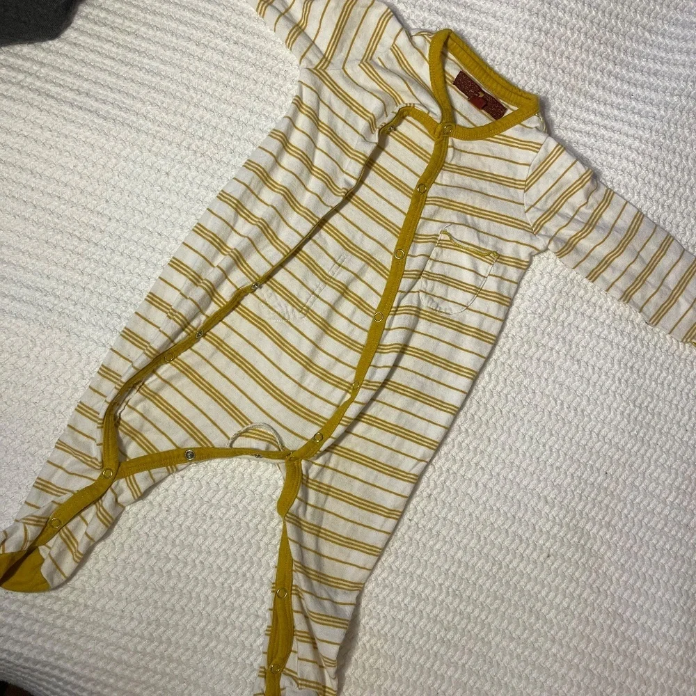 Seven7 Kids Pajamas in Yellow and White Stripes